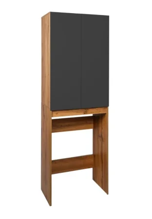 Шкаф над стир. машиной Бостон разборный 380х645х1900мм графит VBOS645G-SHSM (Viant) *1