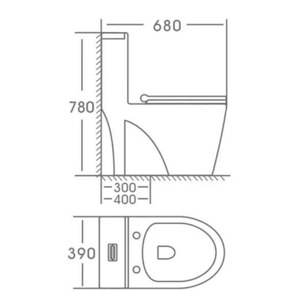 Унитаз моноблок напольный Knois KN6224000 горизонтальный выпуск, душевой тип смыва, микролифт