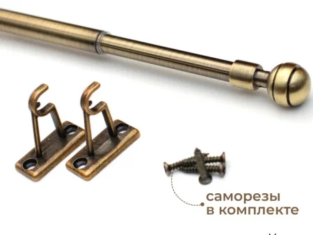 Карниз Кафе KF103 60-80см шар рифленый, антик *1