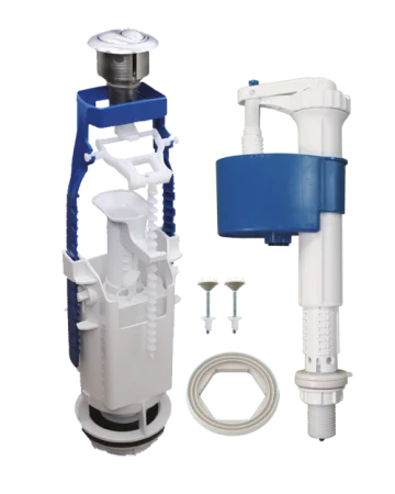 Арматура для бачка унитаза (2 кнопка выпуска метализ., нижняя подводка) АБ 77.59.14.3 (Уклад)