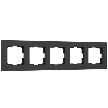 Рамка Werkel Slab на 5 постов (черный матовый) W0052908