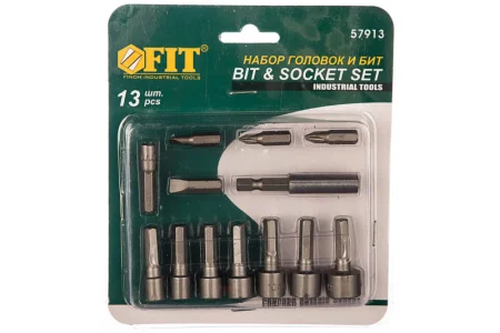 Набор бит и бит с торцевыми головками уп-13пр сталь Cr-V хвостовик E 1/4" C1/4" Fit 57913 *1