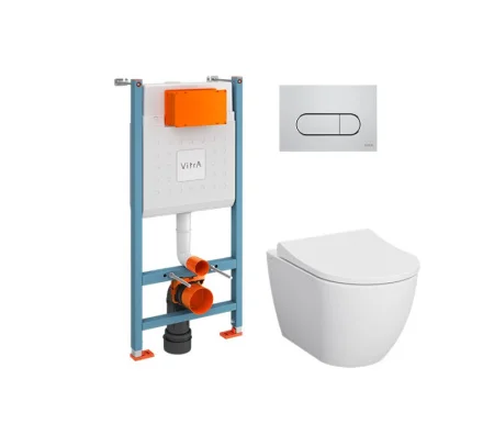 Комплект Унитаза с инсталляцией MIA ROUND L-Box кн-ка Хром 9873B003-7201