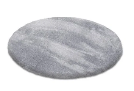 Коврик плюшевый SHAHINTEX D-99см круг серый 02 S *1