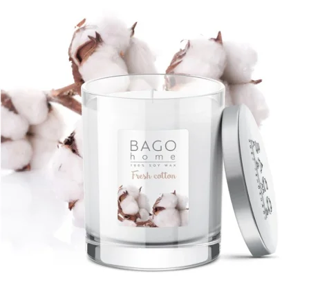 Свеча ароматическая 132гр Свежий хлопок BGH0205 BAGO home *1