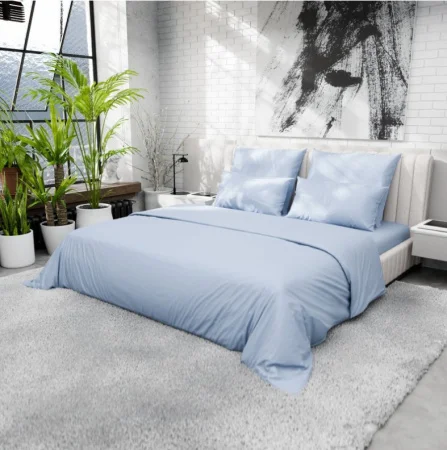 Пододеяльник Этель 200х220см 220ТС цв.голубой, сатин, 100% хлопок 10624054