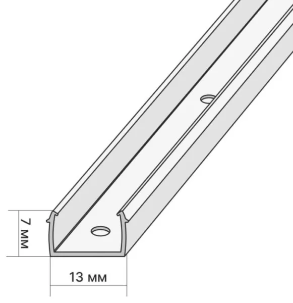 Планка монтажная для интерьерной рейки и напольного плинтуса Stella 2400