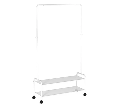 Вешалка гардеробная "Валенсия 32М" 915х300х1620 (перекладина + 2 полки) белый ВГВ32М б *1