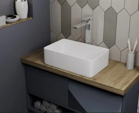 Раковина накладная D&K Berlin DT1430816 380х240х120мм белый