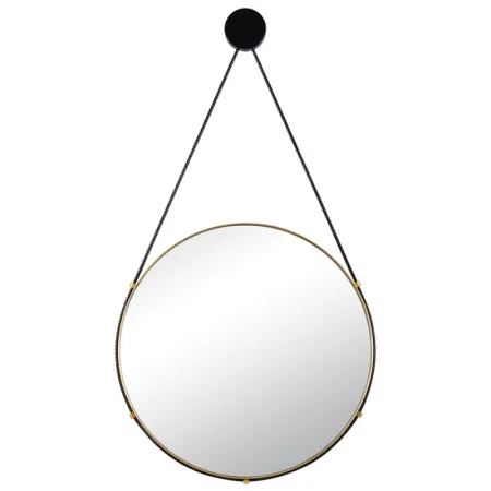 Зеркало интерьерное настенное в круглом корпусе из металла с ремешком d=40,3см золото 4005-Zm4 *1