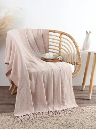 Плед "Этель" Powder 135*180 см, цвет пудра, 100% полиэстер    10865009