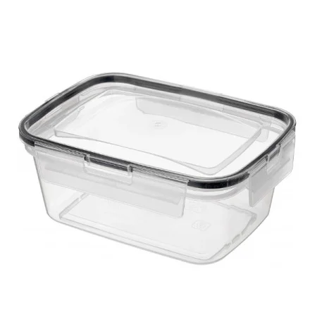 Контейнер для продуктов герметичный прямоугольный 1,3л с защелками (бесцветный)