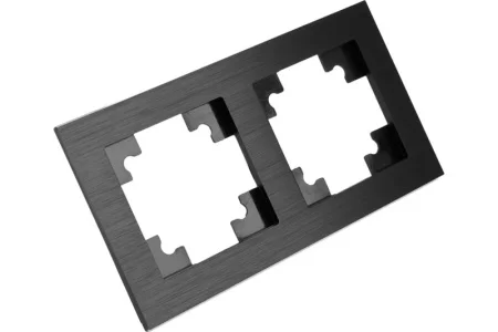 Рамка 2-м "Катрин" металл черный MFR00-7002-05 Stekker *1