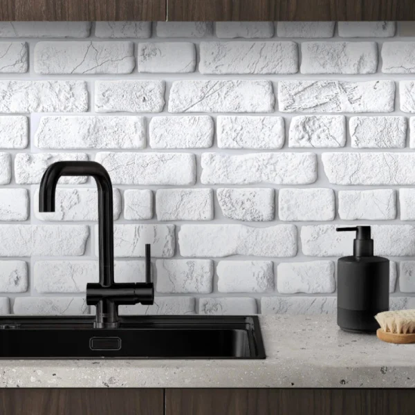 Панель ПВХ 0,4 кирпич Ретро белый