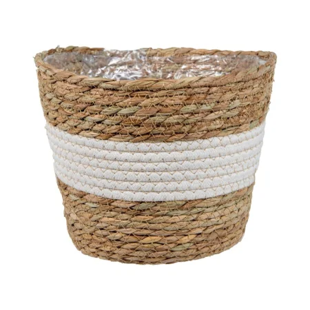 Кашпо плетеное "Танзания", Д215 Ш215 В188, натуральный, белый Lishan-04 M *1