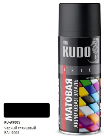 Эмаль универсальная акриловая RAL 9005 чёрная высокоглянцевая KU-A9005 *1/12