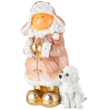 Фигурка декоративная "Девочка в шапке с собачкой" 42см 169-649 *1