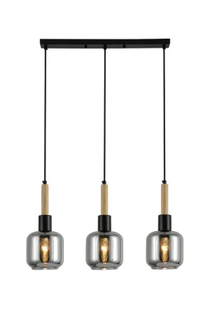 Светильник потолочный LV 9449/3 Парма Чёрный/дерево Е14 40W 580х120х800мм