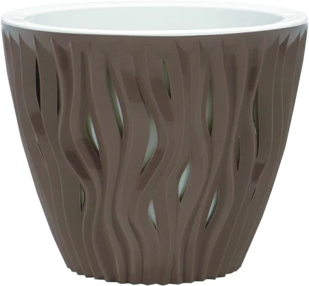 Кашпо д/цветов пласт. "Вдохновение" 3л мокачино КШ-9674 (La Decoro) *1