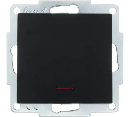 Выключатель 1-кл OSEN с подсветкой чёрный бархат Lezard 743-4288-111