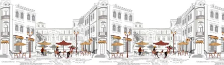 Фартук кухонный АБС Уличное кафе 600х3000 Stella