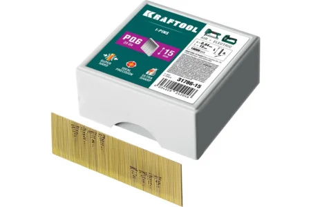 Шпильки для нейлера тип 23GA P0.6, 15мм уп-1000шт Kraftool 31786-15 *1