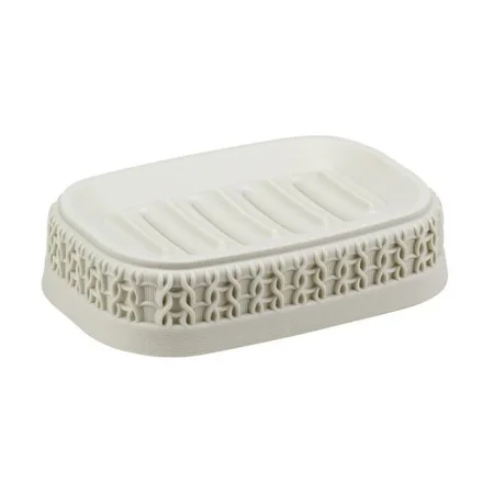 Мыльница Вязание пластик, белый ротанг М1822 *1