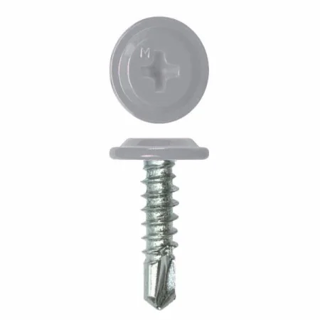 Саморез с прессшайбой, сверло, для крепления металла RAL7004 4,2х19 уп. - 20 шт. SteelRex