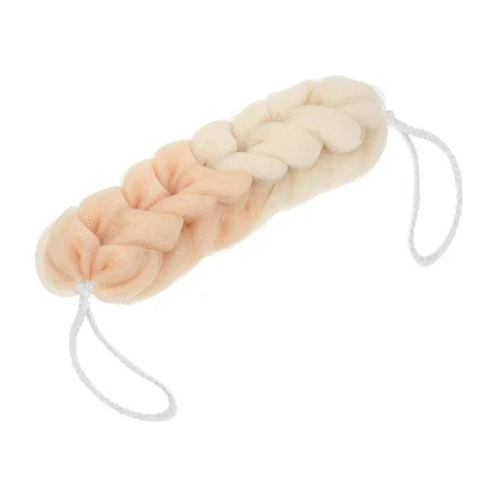 Мочалка-косичка "Гигант", градиент, кремовая, 120г, 31х6,5х6,5 см, для бани и сауны, "Банные штучки"