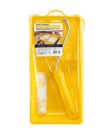 Набор для работ с эмалями: мини-валик 110мм + ванночка 15х29см Акор 562 30 110