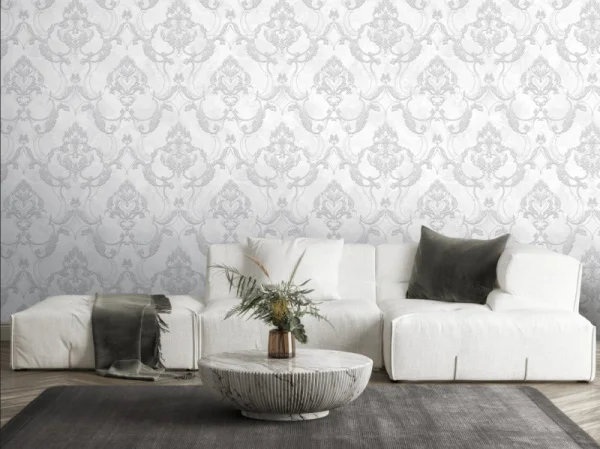 Обои компакт-винил Sansara 588501 1,06х10м серебряные блестки на белом