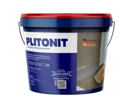 Гидроизоляция двухкомпонентная эластичная ГидроЭласт 2К, 16,5кг (12,5 кг+4 кг) PLITONIT Н010870 *1