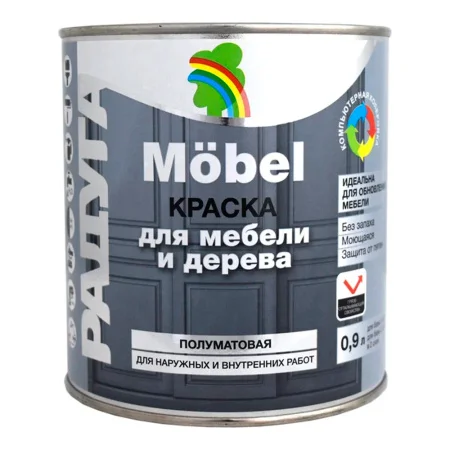 Краска Радуга Mobel ВД-АК 115 для мебели и дерева, база С 0,9 л