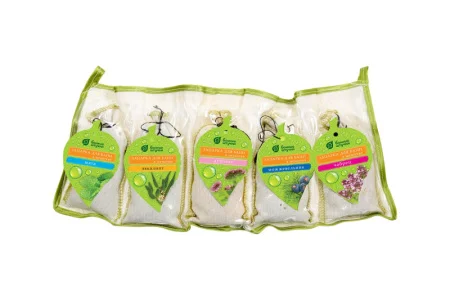 Набор Запарок для бани в сумочке 5шт (Мята, Эвкалипт,  Душица, Можжевельник,Чабрец), "Банные штучки"