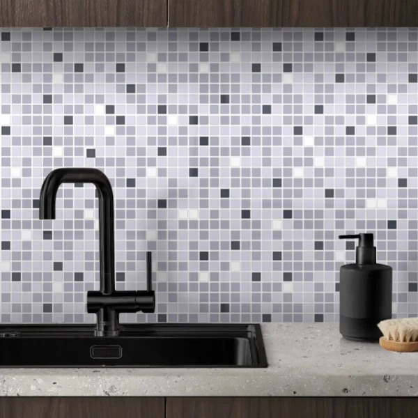 Панель ПВХ 0,3 мозаика Микс серый