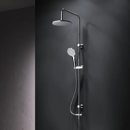 Душ.система, набор: верхн.душ d 220 мм, ручн.душ 1 ф-ция d 110 мм, переключатель, хром (без смесител