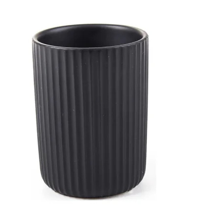 Стакан для зубных щеток Аквалиния Плиссе СЕ1610QA-ТВ керамика черный матовый