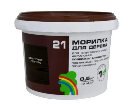 Морилка ВДАК Радуга 21 эбеновое дерево 0.5кг *1/8