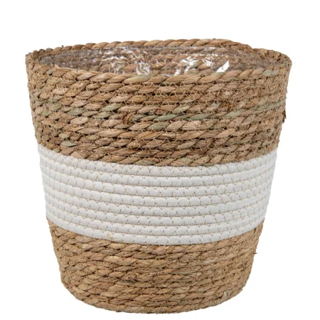 Кашпо плетеное "Танзания", Д255 Ш255 В230, натуральный, белый Lishan-04 L *1