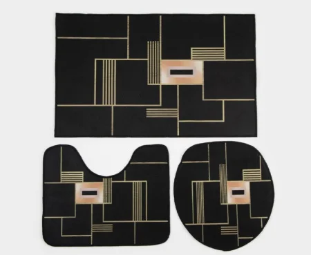 Набор ковриков для ванны и туалета 3шт 50х80, 50х40, 40х43см Геометрия 6850659