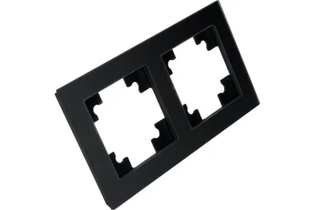 Рамка 2-м "Катрин" стекло черный матовый GFR00-7002-05М Stekker *1