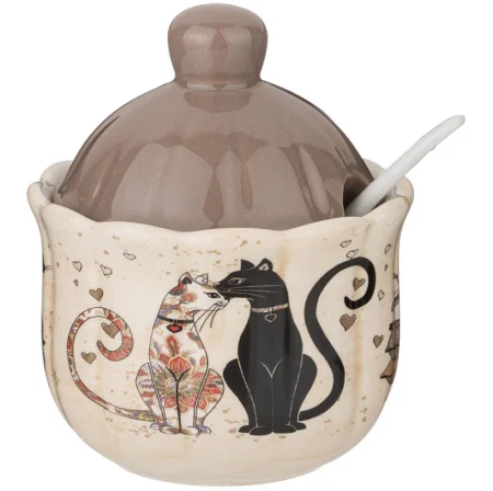 Сахарница Agness "Парижские Коты" 10*11,5 См 240 Мл (Кор=36Шт.)