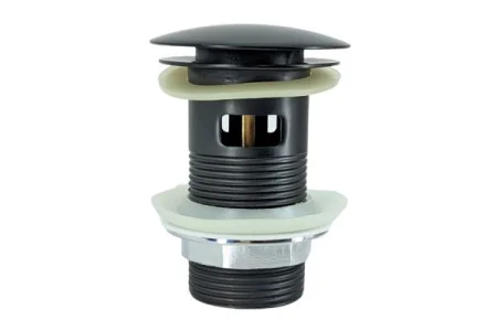 Донный клапан "Клик-клак" с переливом черный L65B-2 (LEDEME ) *1