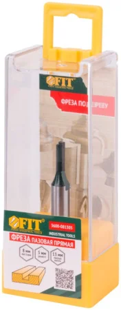 Фреза пазовая прямая с одним лезвием хвостовик-8мм, D-5мм, H-13мм, L-54мм Fit 3600-081305 *1