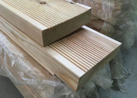 Доска террасная Вельвет 27/28х140/142х3000  сибирск.лиственница сорт В двухсторонняя *1/4