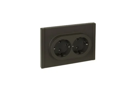 Розетка 2-м СП "Forte&Plano" FP324 16А с заземл. без защ. шторок безвинт. крепл. сер. IEK FP-R21-16-