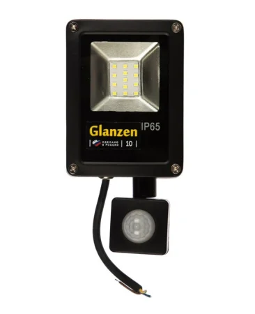 Светодиодный прожектор c датчиком движения GLANZEN FAD-0017-10 (10 Вт, 6500К)