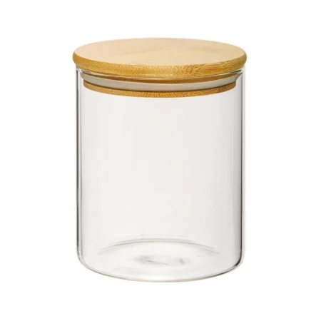 Банка с бамбук.крышкой, Д100 Ш100 В120, 750 мл, прозрачный Muj-07