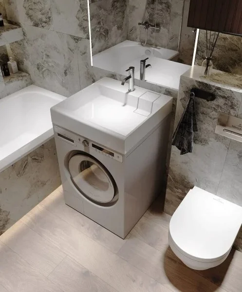 Раковина над стиральной машиной Florentina Лагуна 10.300.00600.001 60см литьевой мрамор, белая