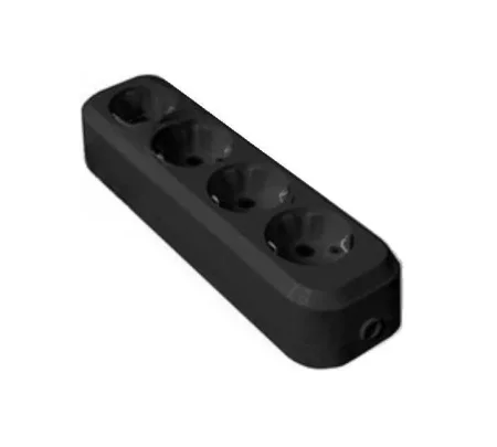 Колодка удлинителя 4-м с заземл. АБС-пластик черн. 1401 UNIVersal *1